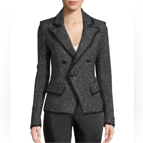 Veronica Beard Frisco Double Breaded Metallic Tweed Blazer - Picture 2 of 10